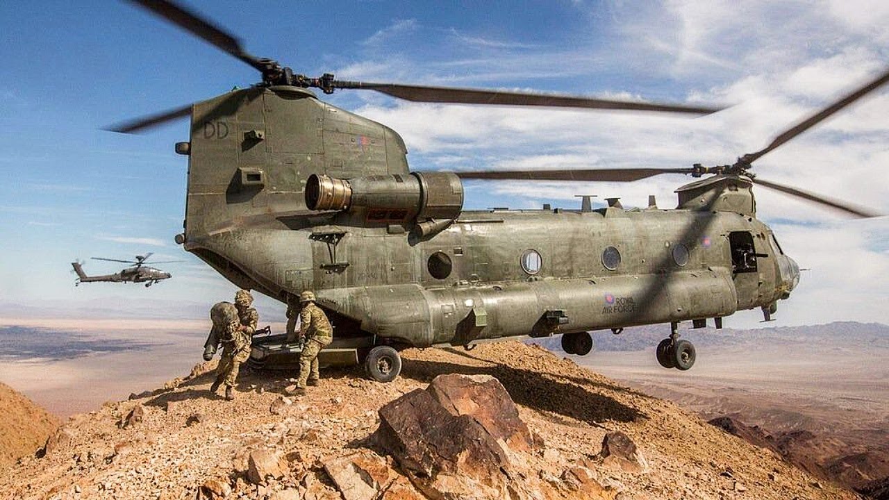 Chinook Helicopter Aerial Maneuvers in Mountainous Terrain | U.S. Air Force | MFA