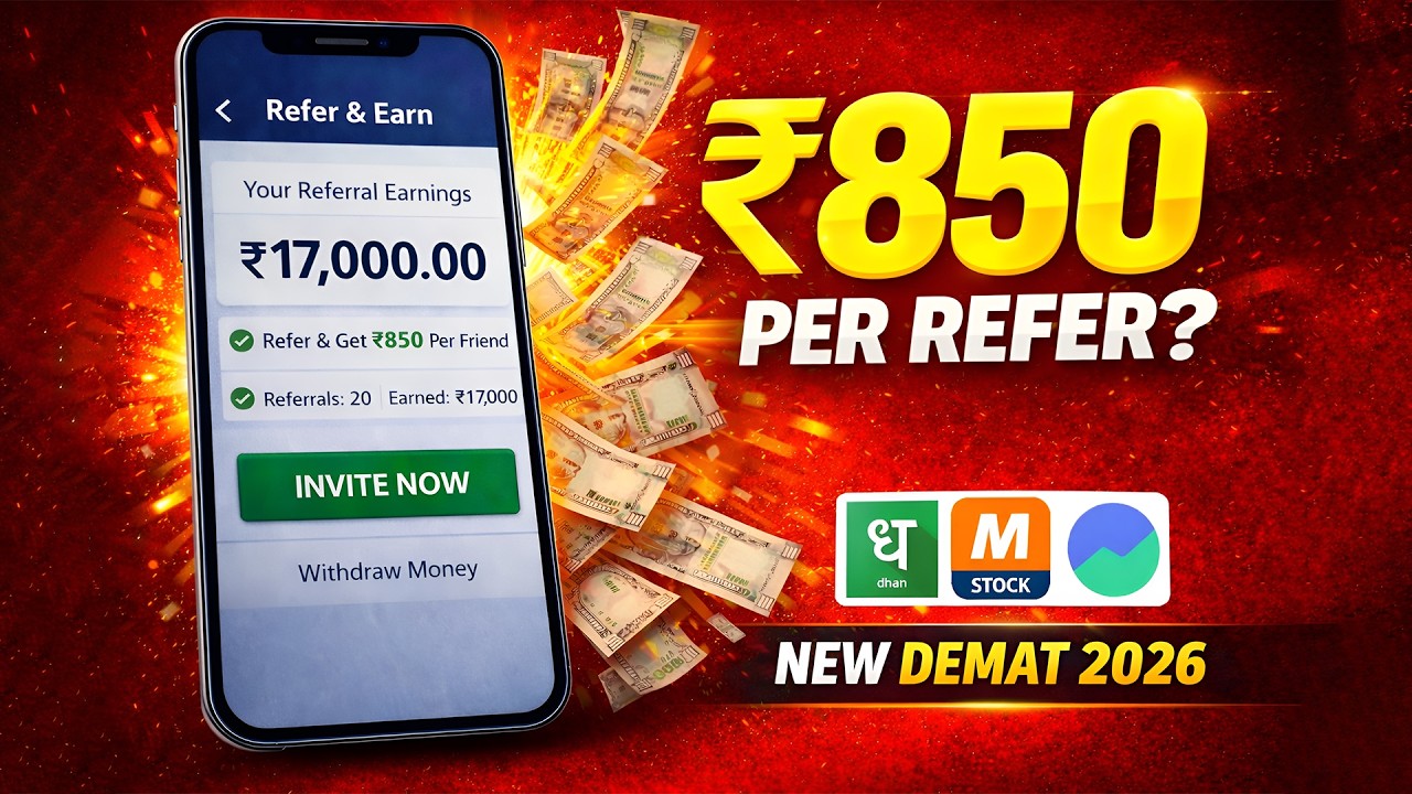 New Demat Account Refer & Earn Apps 🤩| Every Refer Up To ₹850? 💸