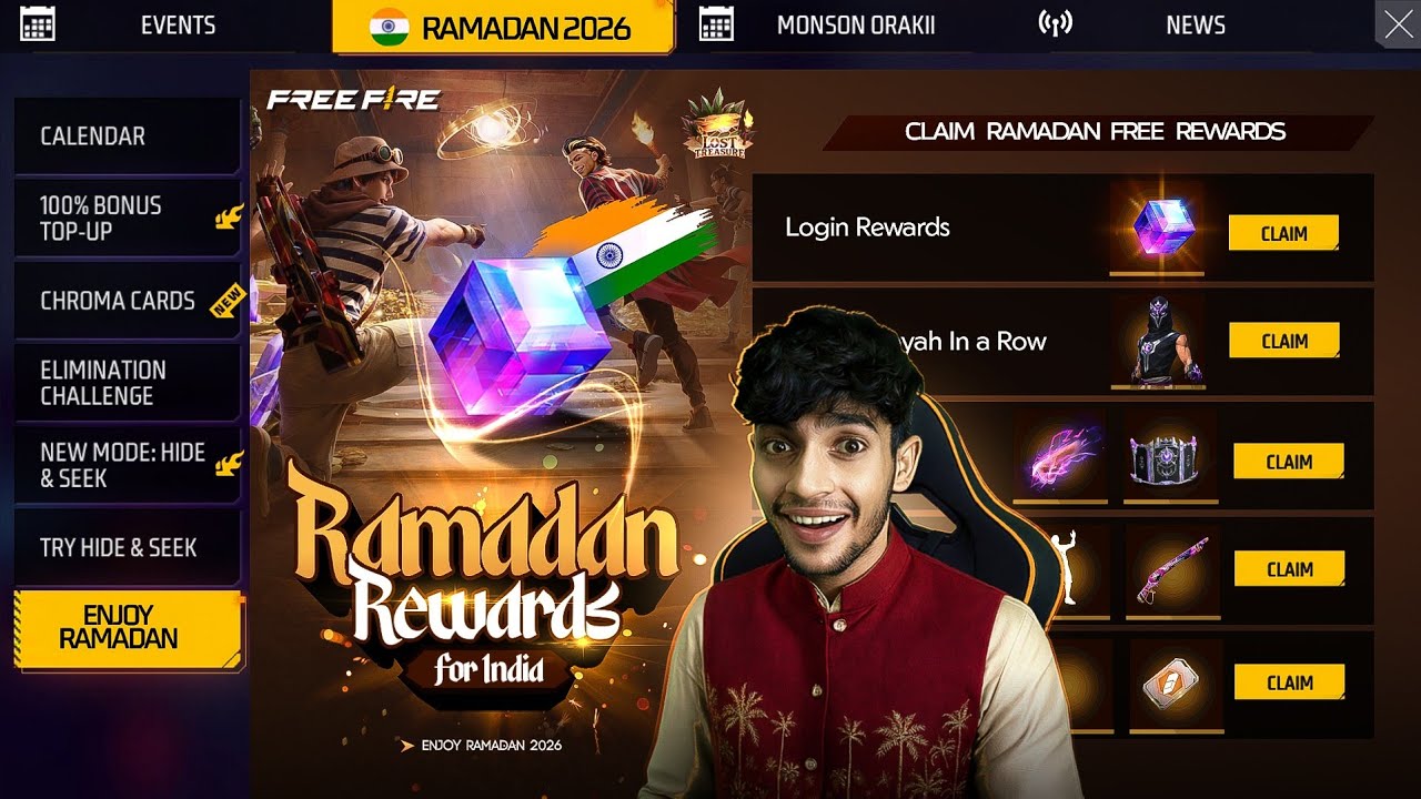CLAIM RAMADAN REWARDS 🇮🇳 Free Fire Max