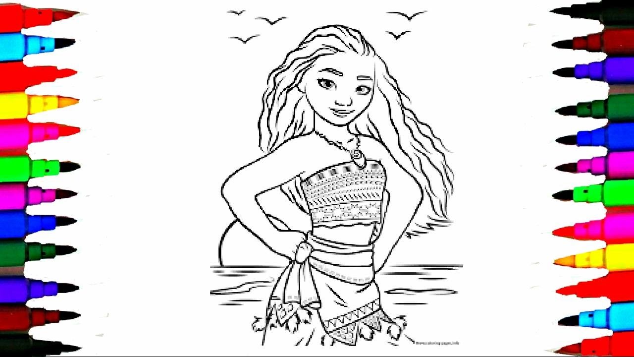 Coloring Pages Disney Princess Of The Pacific MOANA Coloring Book Videos For Children