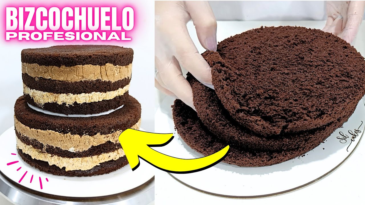 Bizcochuelo Profesional en Casa Chocolate para Tortas Todos los Moldes Esponjoso, Fácil y Delicioso