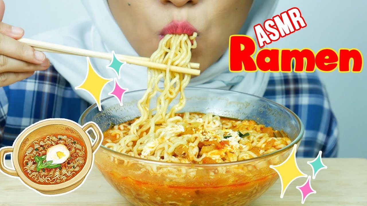 #65 Request ASMR Eating Sounds: Spicy Ramen (Slurping Sounds) || ASMR Indonesia