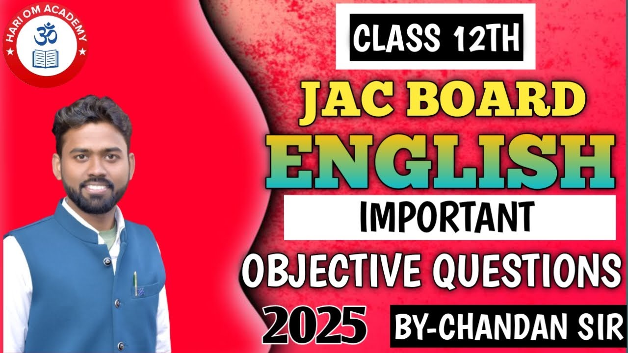 ENGLISH || IMPORTANT MCQ FROM QYESTION BANK ||12TH CLASS|| #jacboard #objective#boardexam #2025
