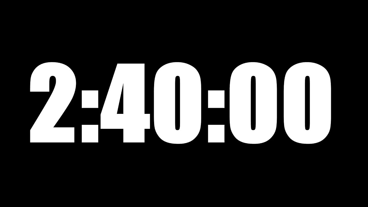 2 HOUR 40 MINUTE TIMER &bull; 160 MINUTE COUNTDOWN TIMER ⏰ LOUD ALARM ⏰