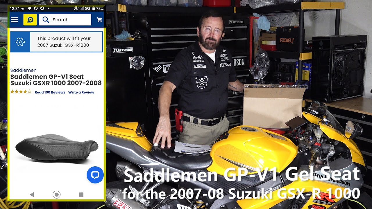 Установка гелевого сиденья Saddlemen GP-V1 на мой мотоцикл GIXXER 1000 2007 года выпуска с Полом ...