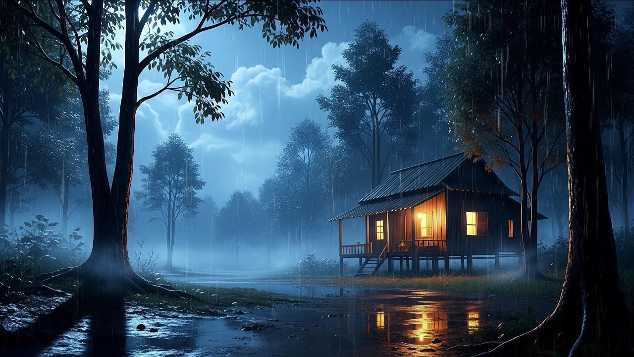 ASMR Sounds: Relaxing Flute Music – Healing Rain and Forest Ambience Meditation
