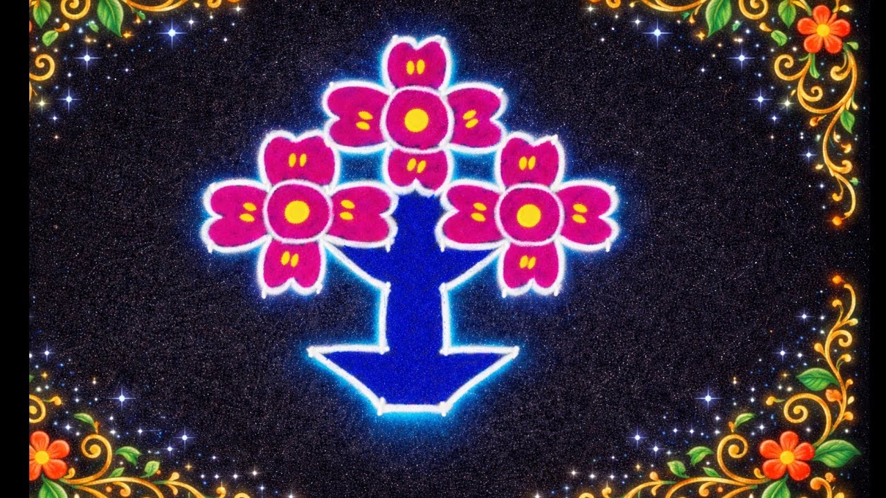 8×2 dots rangoli design/ very beautiful Rangoli design/ #venkatsirichannel #rangoli 