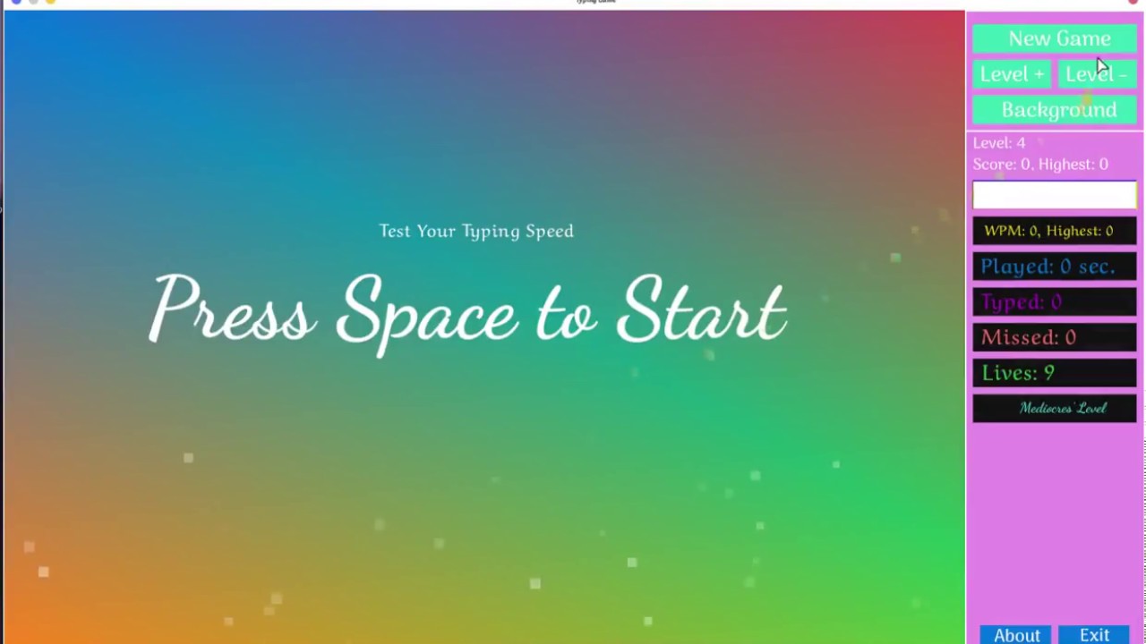 Ruby2D::Typing Game - Improved! (check description)