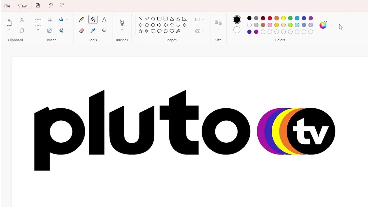 How to draw the Pluto TV logo using MS Paint | How to draw on your computer