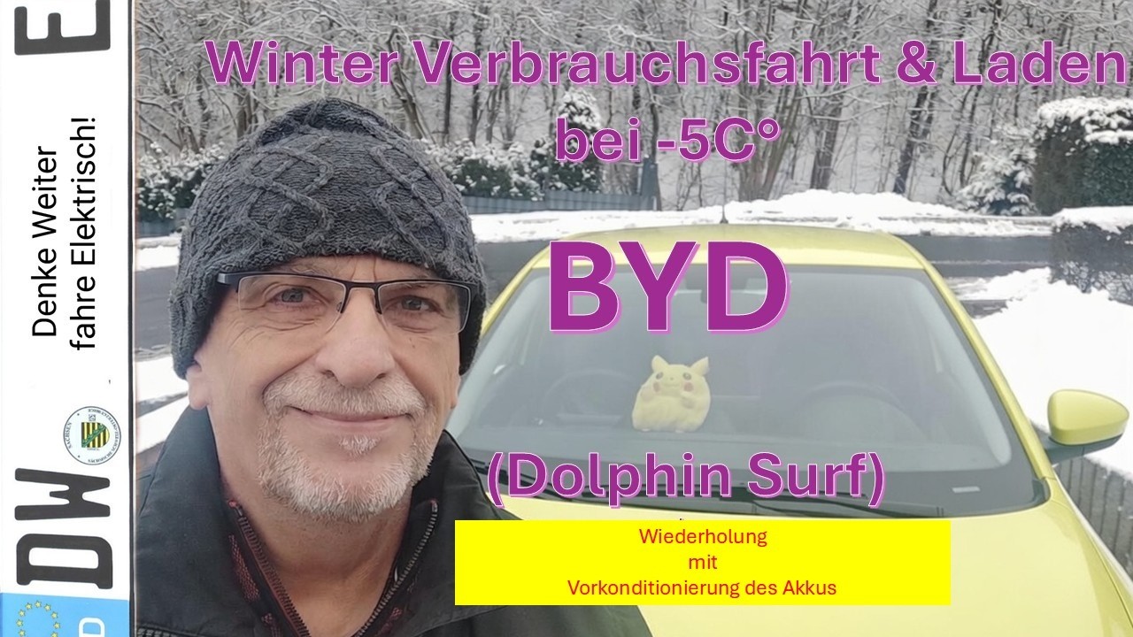 Winter Verbrauchsfahrt mit Vorkonditionierung! Wie schnell lädt der BYD Dolphin Surf 🐬 bei -5 C°?