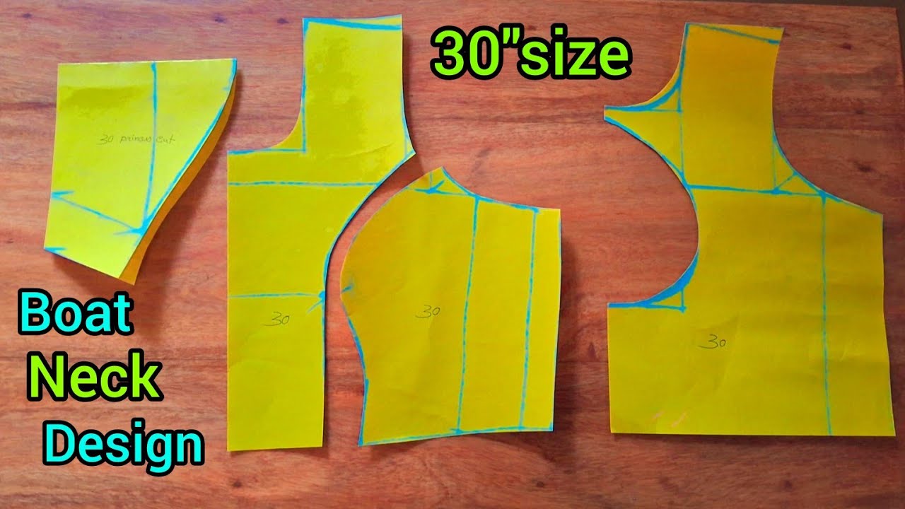 30 size boat neck princess cut blouse Farma cutting (Step by Step)for beginners ✨️