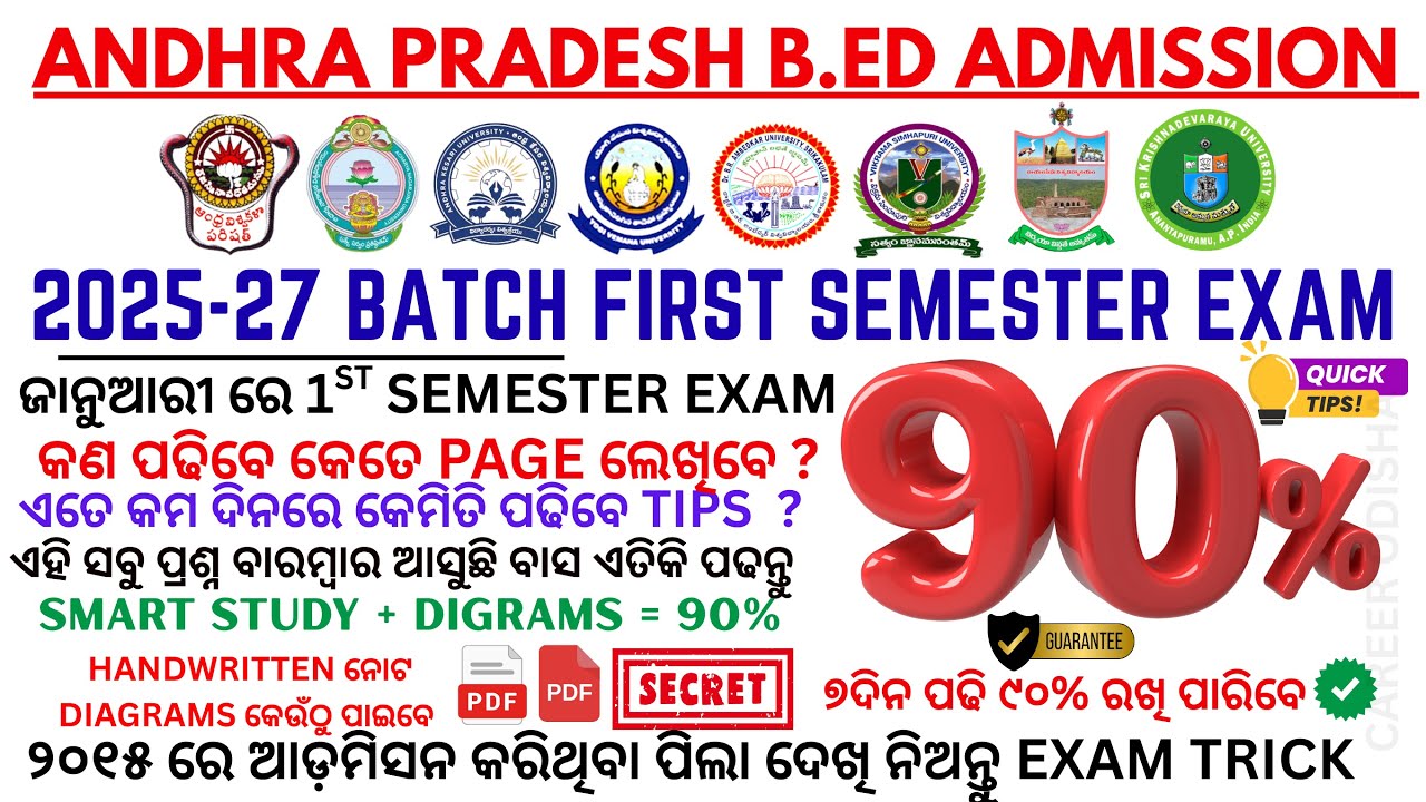 B.Ed 1St semester ରେ କେମିତି ରଖିବେ 90% ll Andhra BEd Exam Tips  ll Answer writing tricks and tips 