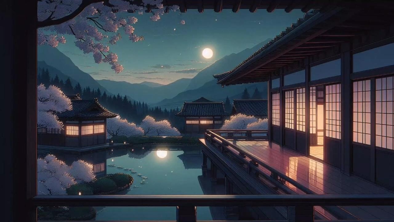Cozy Japanese Terrace 🏮 Relaxing Music Lofi - Study, Relax, Sleep