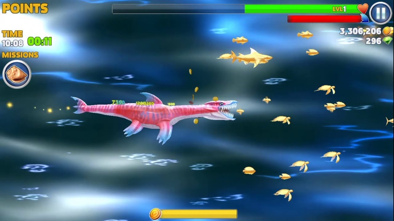 New Shark (Nessie Plesiosaur) Gold Rush ! - Hungry Shark Evolution