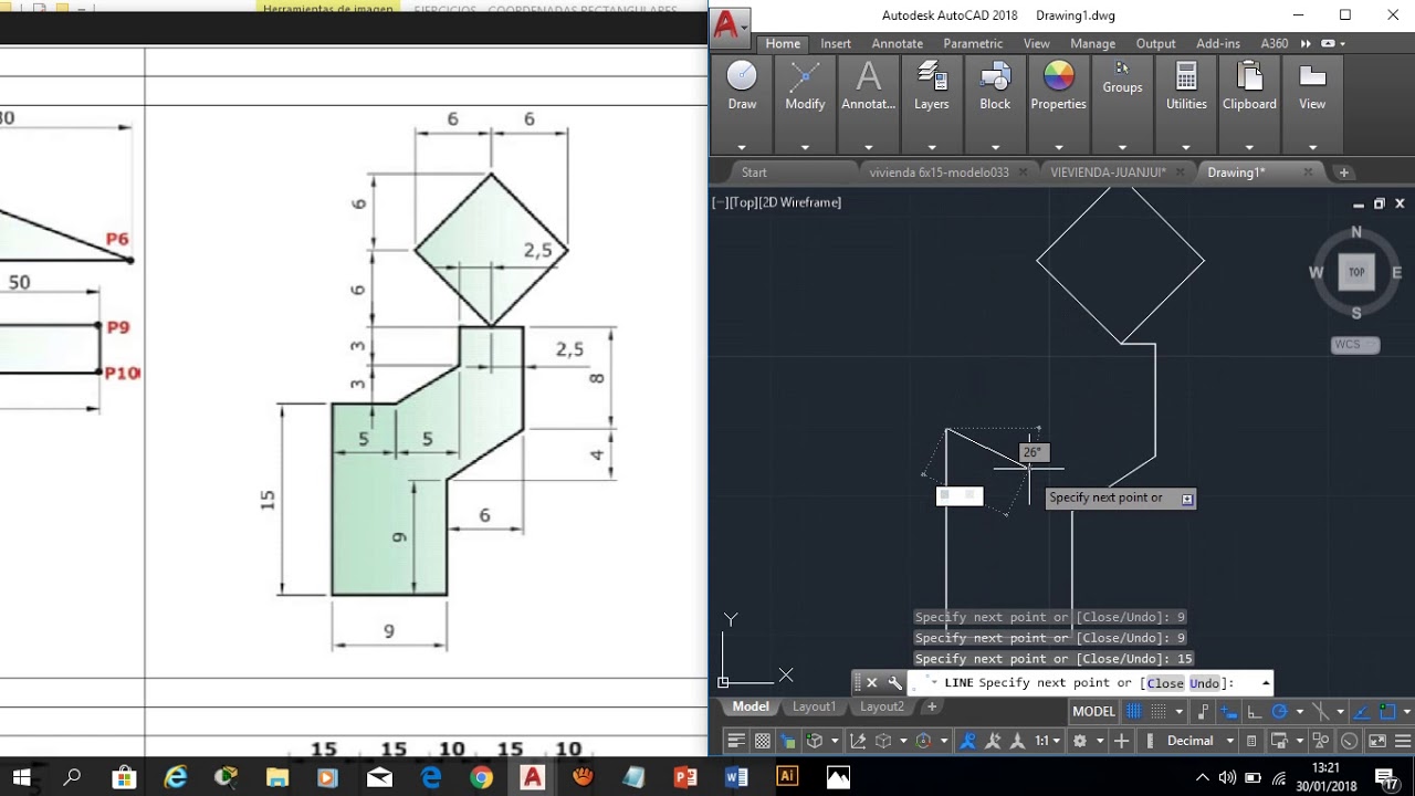 Iniciando con AutoCAD - Coordenadas rectangulares Absolutas y Relativas