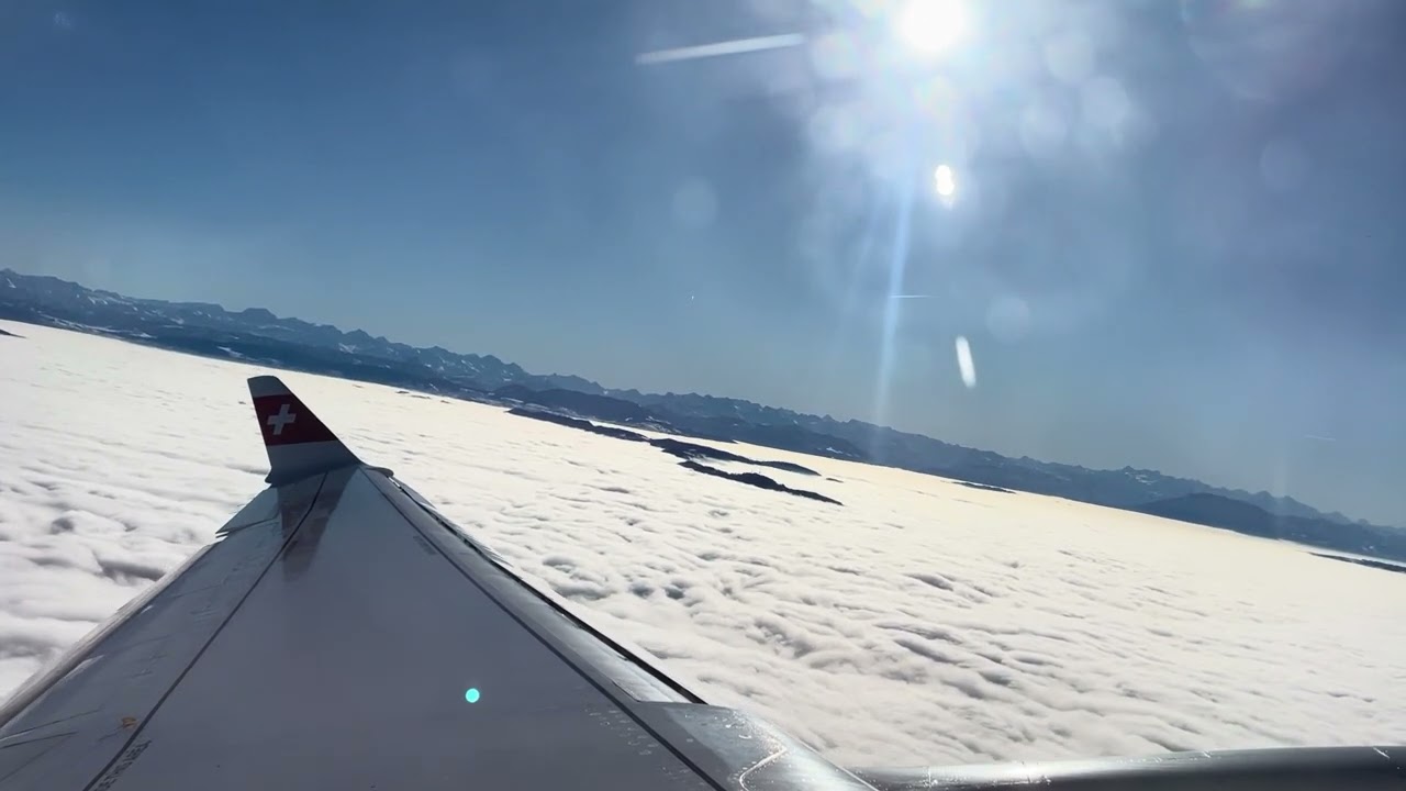 Overcast Take Off from Zurich - Swiss - Airbus A220-100 - ZRH to CPH