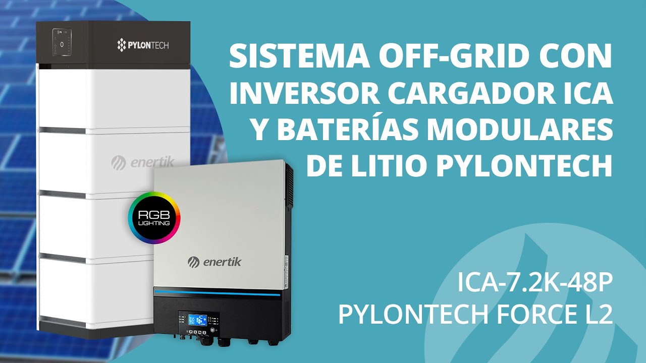 Inversor cargador solar MPPT de 7200W y batería de litio Pylontech para sistema aislado (off-grid) 🔋