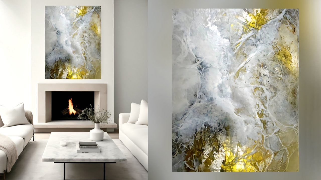 How to Create Luxury MARBLE WALL ART with Aluminum Foil: EASY DIY (579)