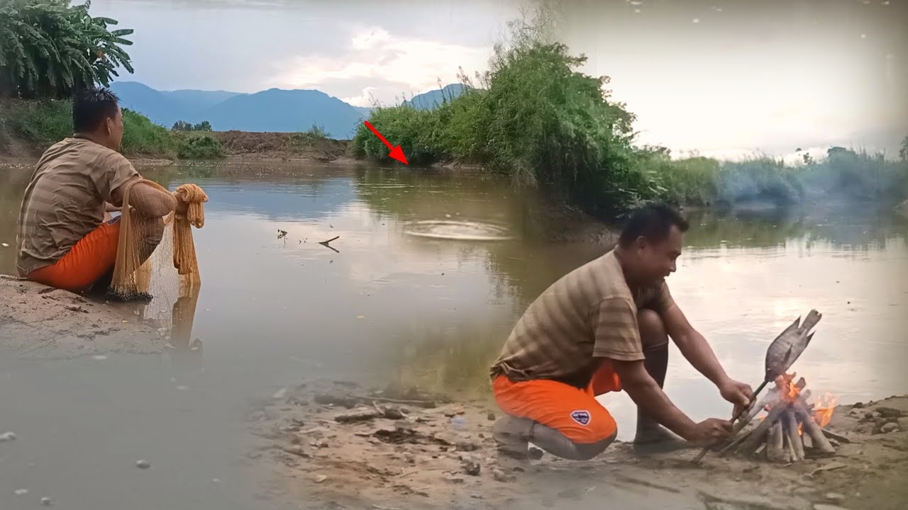 โคตรลุ้นน้ำลดออกหาทอดแหปลาขึ้นงับน้ำแต่ละทีมีแต่ตัวใหญ่ๆ