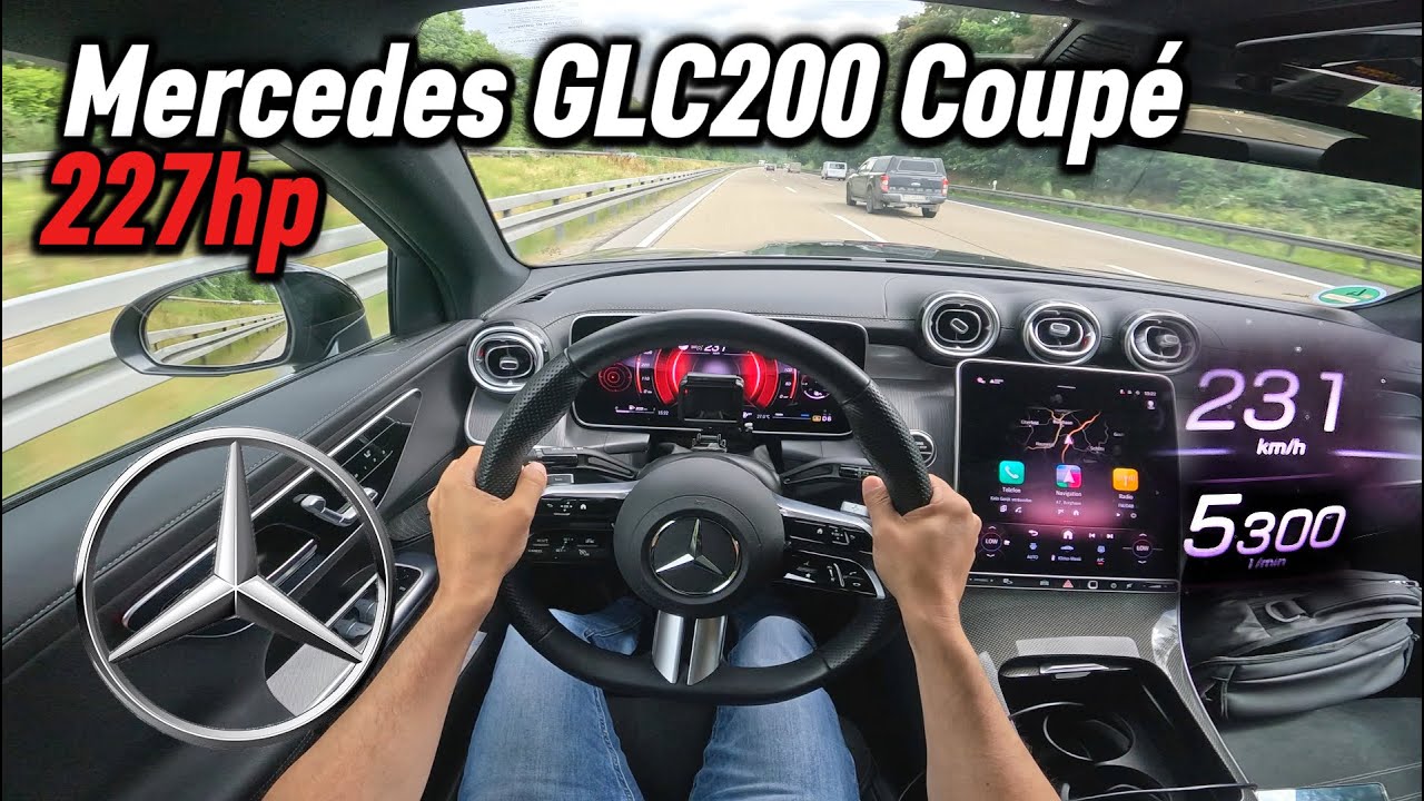 2025 Mercedes GLC200 (C254) Coupe 4MATIC (227 hp) | POV Autobahn Test Drive in Germany