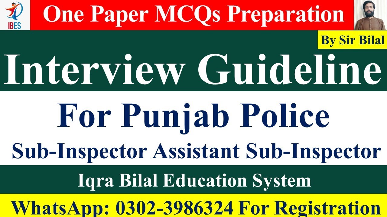Sub Inspector/Assistant Sub Inspector Interview Guidance