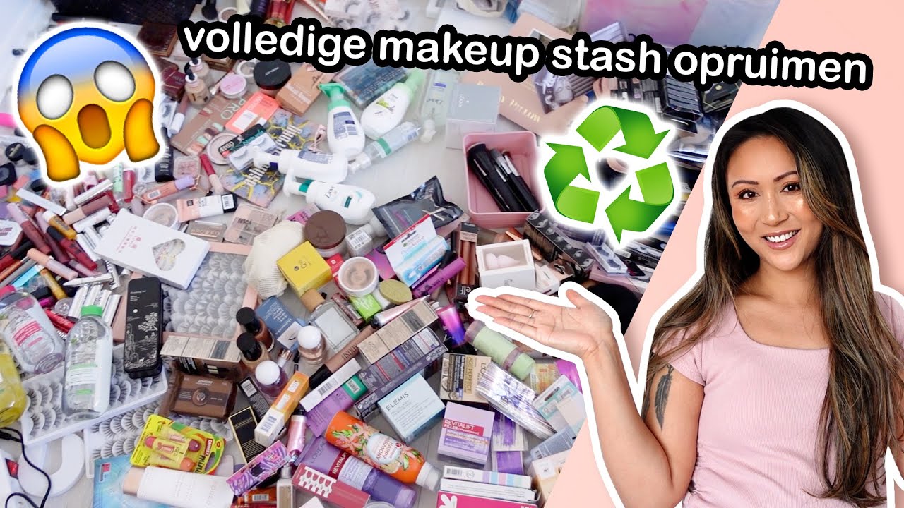 MIJN VOLLEDIGE MAKE UP STASH OPRUIMEN & UITZOEKEN 2022 ♻️😱 Deel 1  ShelingBeauty