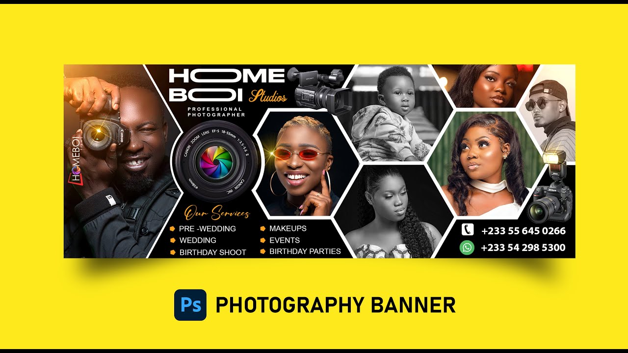 Photography Banner Design in Photoshop