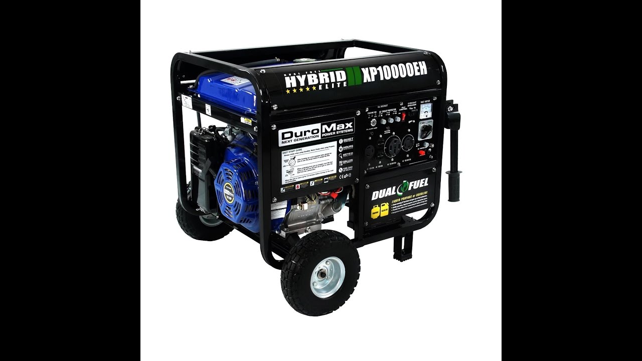 Review DuroMax XP10000EH, 8000 Run Watts 10000 Starting Watts, Dual Fuel Powered Portable Generator