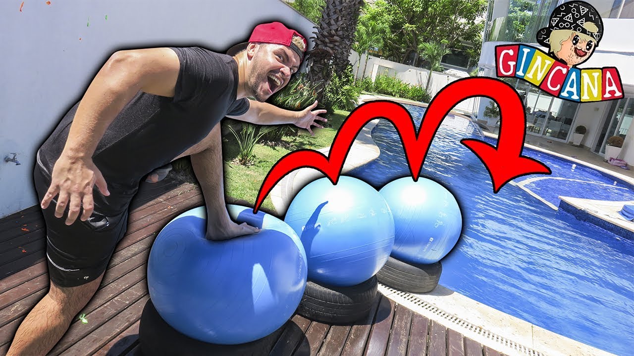 GINCANA DO LUCCAS NA PISCINA COM PNEU E BOIA GIGANTE !!! (DESAFIO DO EQUIL&Iacute;BRIO)