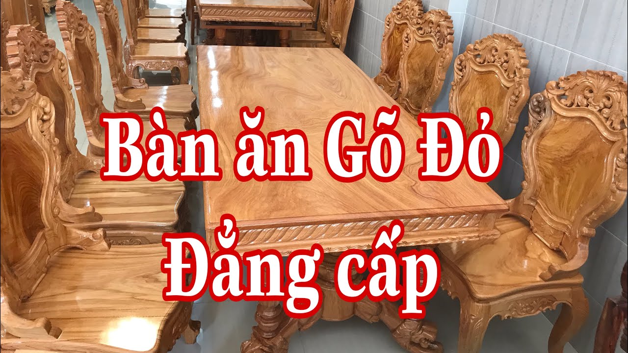Báo giá mẫu Bàn Ăn Gõ mặt dầy liền khối | Bàn ăn nguyên khối đẳng cấp | ĐỒ GỖ XUANBAC