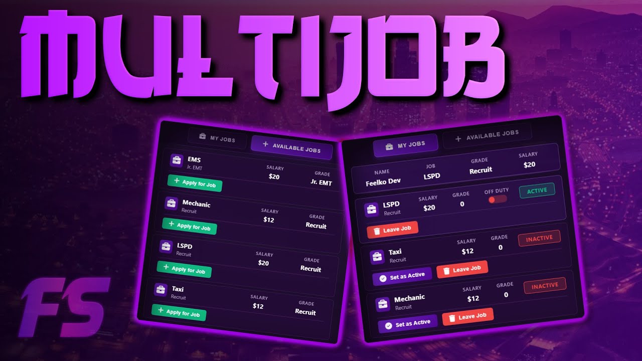 [ESX/QBCORE] FS - Multijob | FiveM