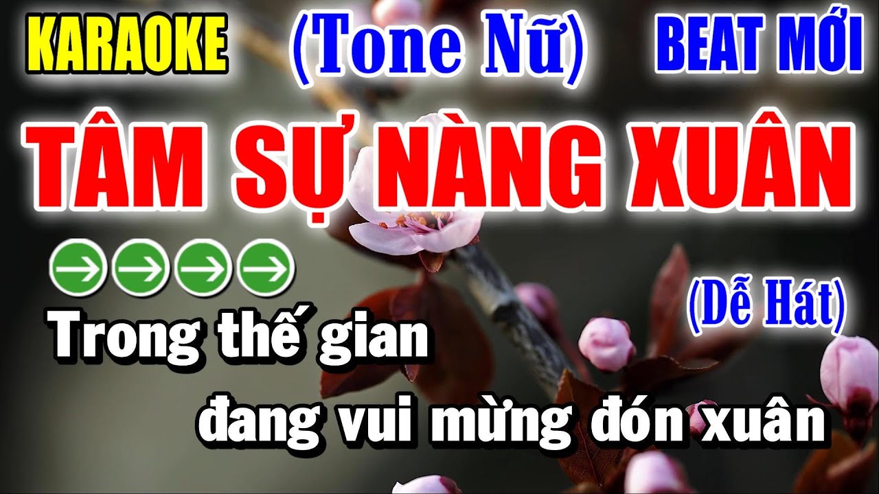 Tâm Sự Nàng Xuân - Karaoke Tone Nữ ✦ Beat Mới | Yêu ca hát - Love Singing |