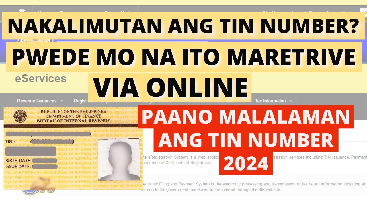 Paano Malalaman ang TIN Number via Online | Paano marecover ang TIN Number