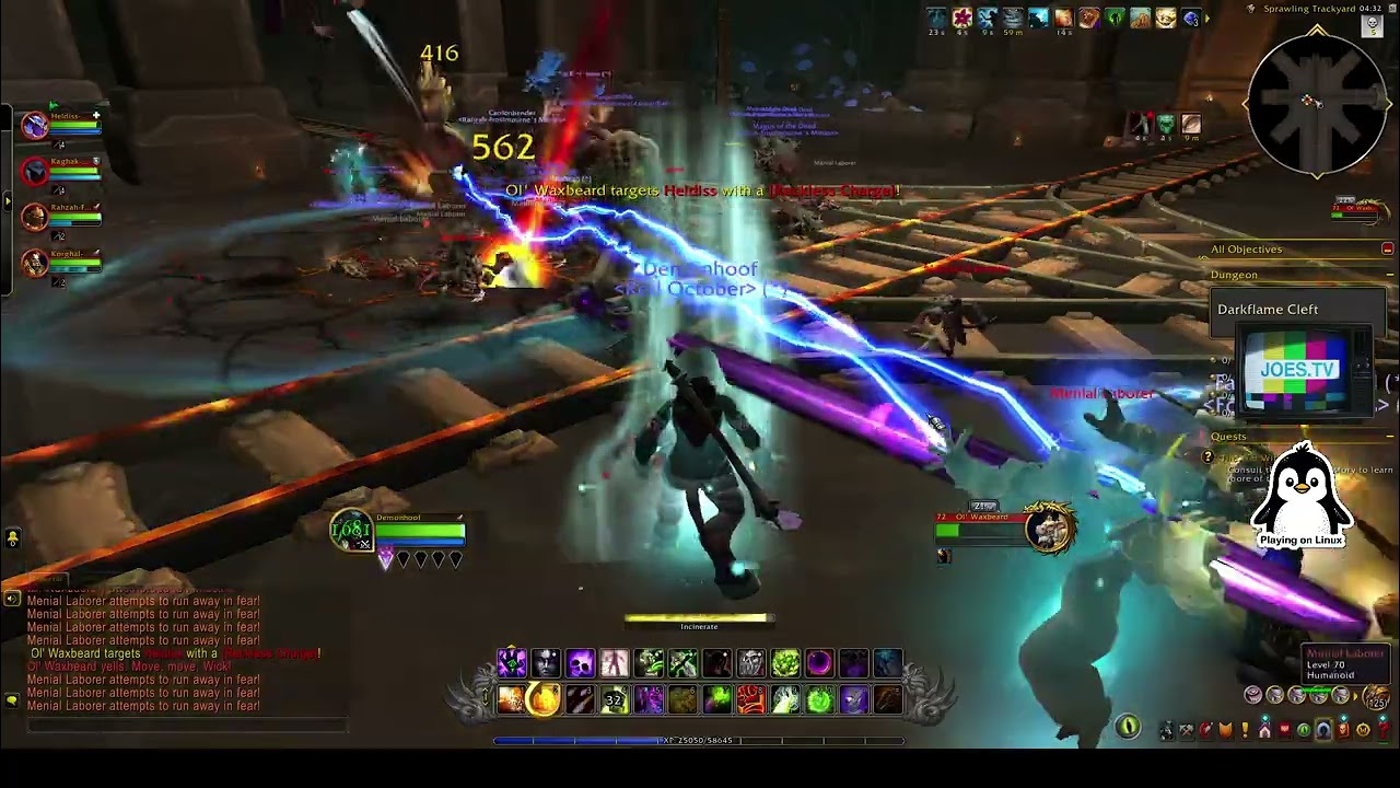 Linux Gaming - World of Warcraft Capture Test, Random Dungeon - Darkflame Cleft