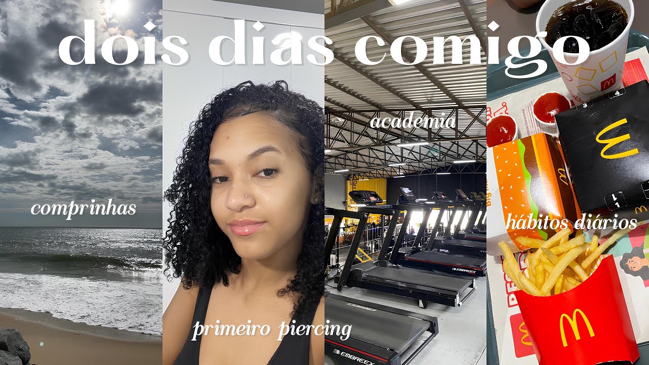 vlog: dois dias comigo 🏋️‍♀️ | comprinhas, primeiro piercing, academia, hábitos diários