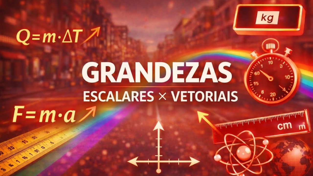 GRANDEZAS: escalares x vetoriais, soma e decomposição vetorial (aula 02#embasamento)