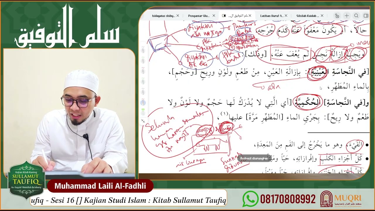 Sullamut Taufiq 16 | Najis Mutawassithah, Mukhaffafah, Mughallazhah | Ainiyah Hukmiyah  | Al-Fadhli