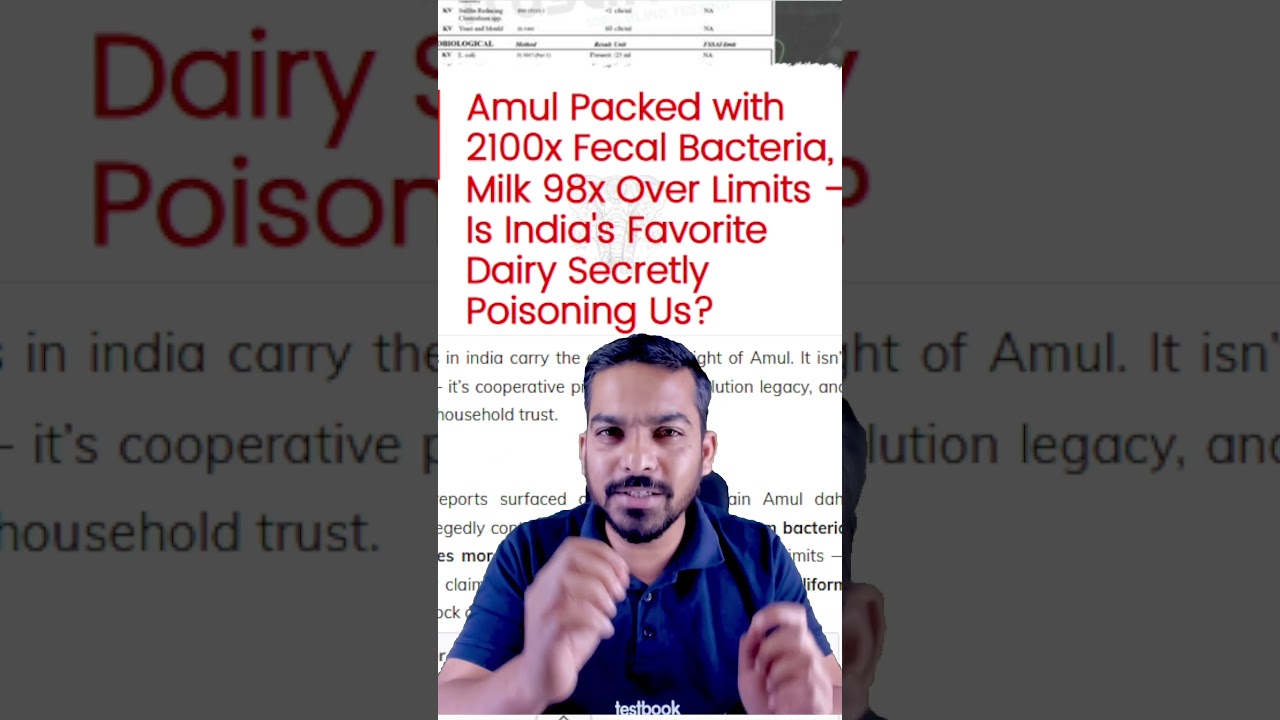 Amul Milk Controversy: Fecal Bacteria Found 98% Over Limit &ndash; Shocking Report #amul #news #shorts