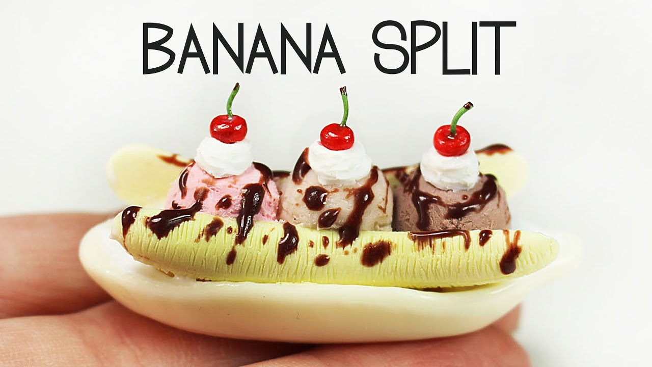 polymer clay banana split TUTORIAL | polymer clay food