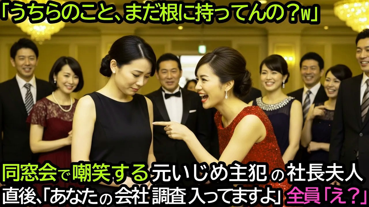 「うちらのこと、まだ根にもってんの？w」同窓会で嘲笑する元いじめ主犯の社長夫人。直後、「あなたの会社、調査入ってますよ」全員「え？」