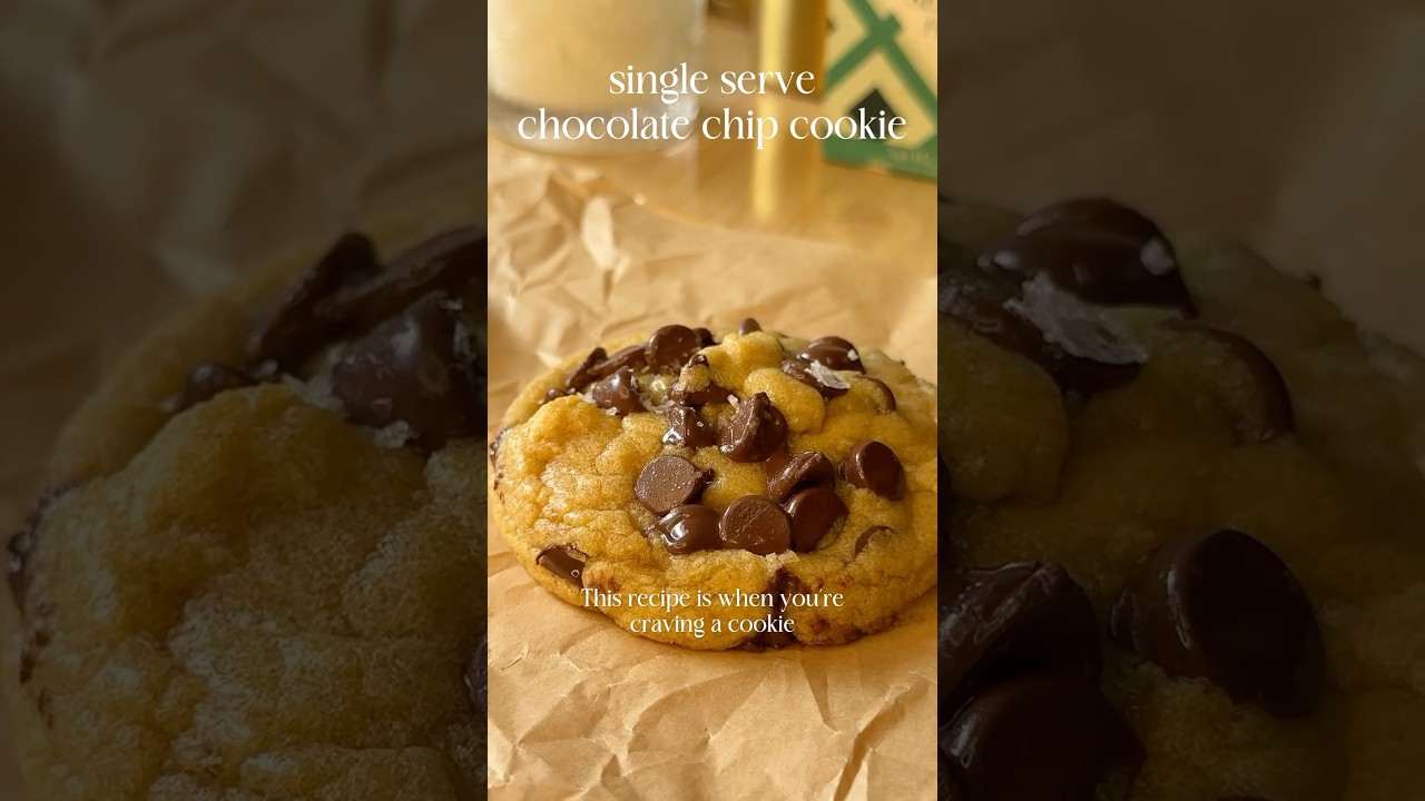 Single serve chocolate chip cookie #easyrecipe #cookiecravings #cookies #recipe