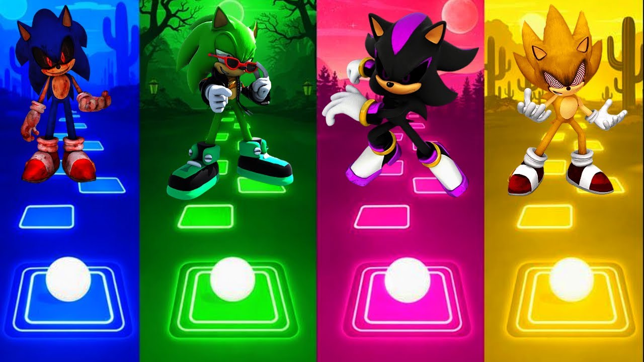 💙Sonic EXE💚Sonic EXE💜Sonic💛Sonic Tiles hop EDM Rush!