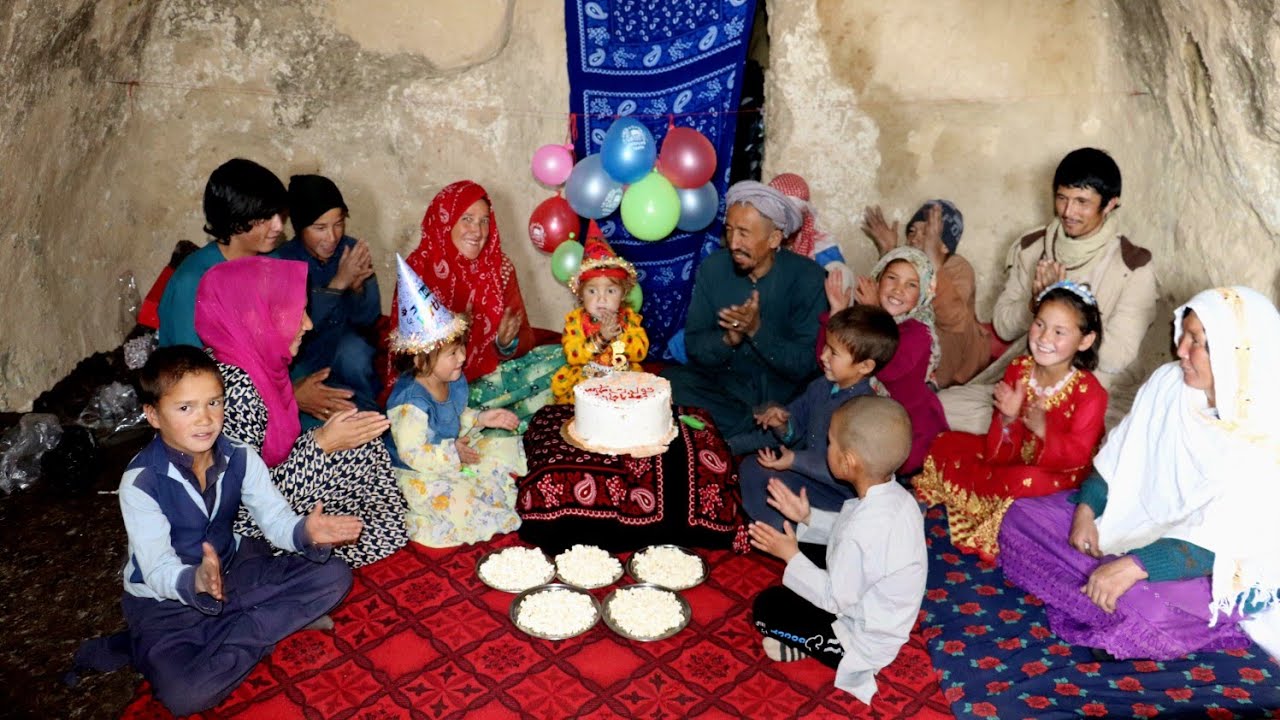 Happy Birthday Mahdia! 🎂🎊 Big Family Surprised their youngest girl in Cave,Village life Afghanistan