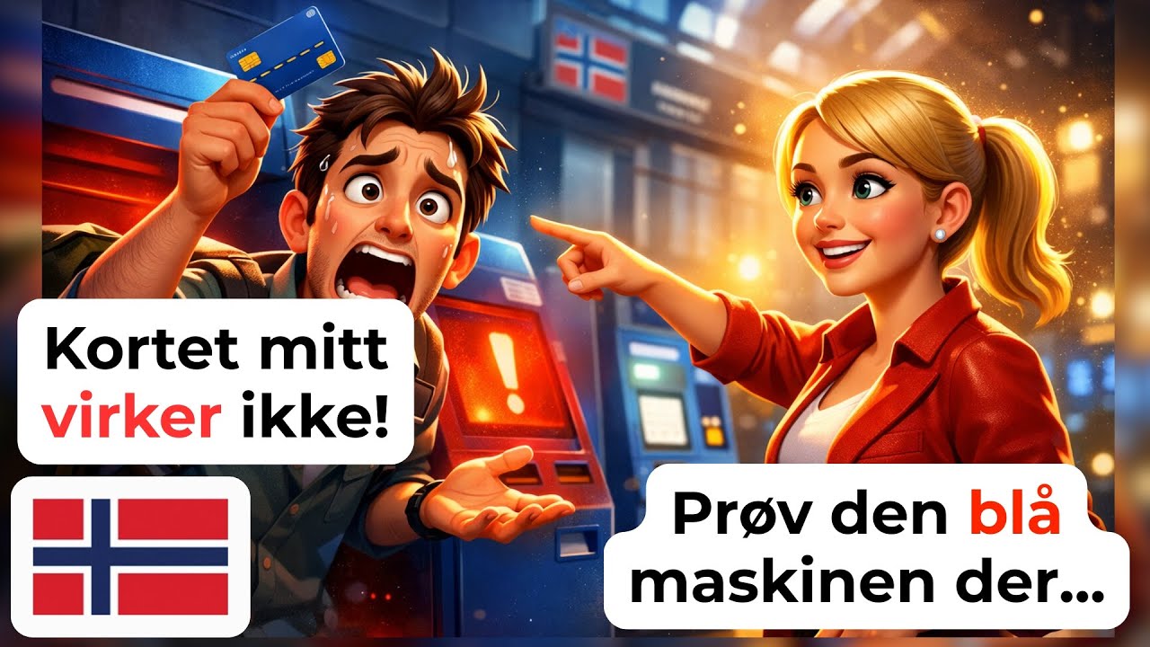 🇳🇴 Выучите норвежский за 20 минут: 50+ фраз для билетных автоматов (A1–A2) 🎫