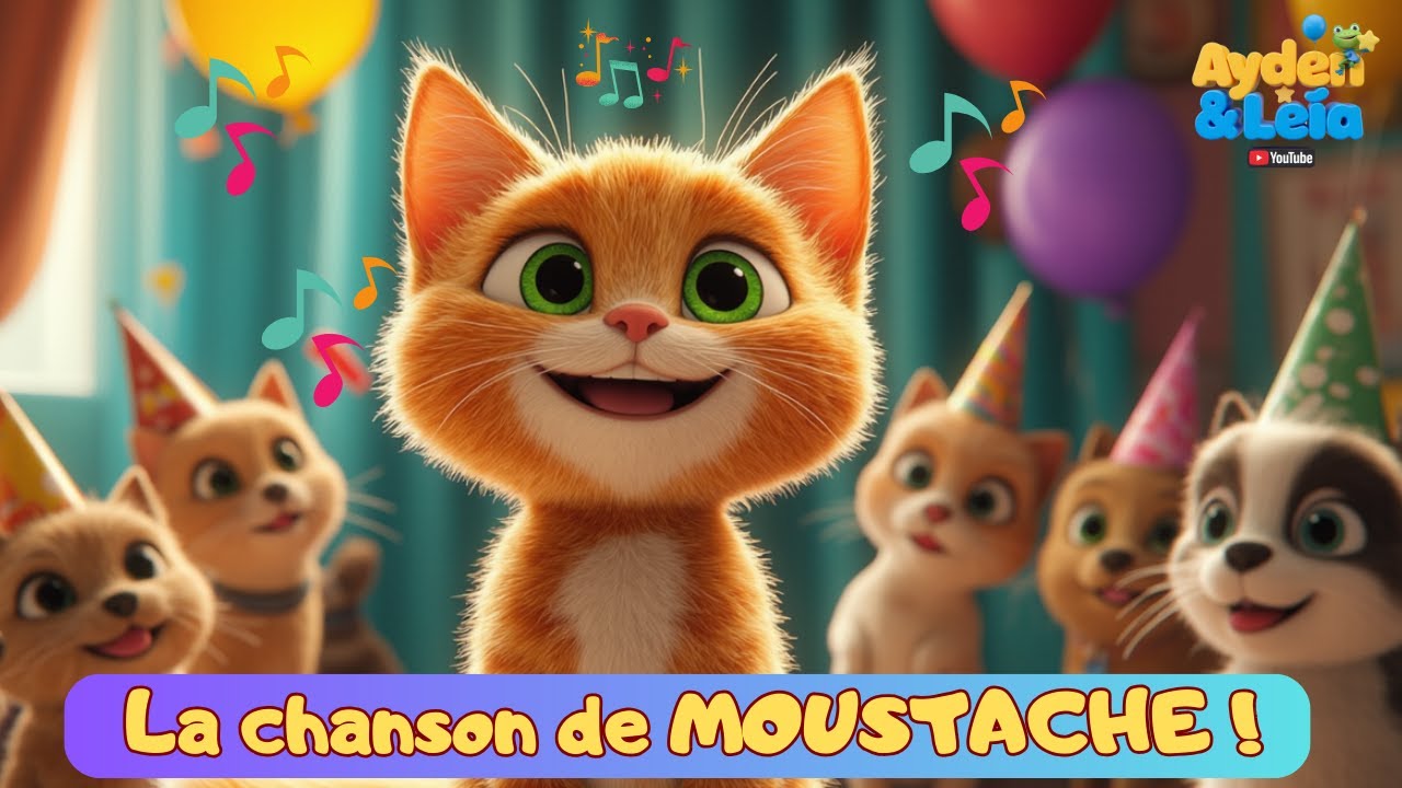 😺 Moustache le chat : Une chanson dr&ocirc;le et mignonne pour enfants 💕