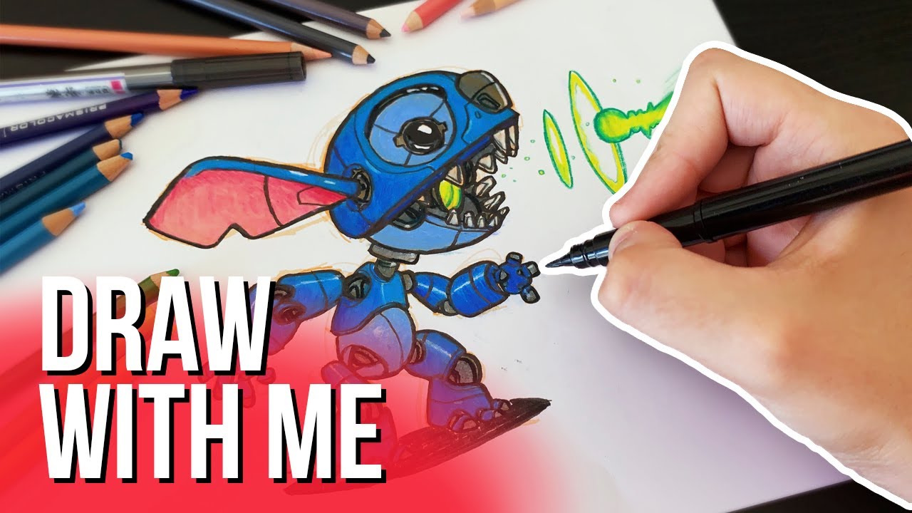 DRAW WITH ME ✨| First time using Prismacolor | StitchBot