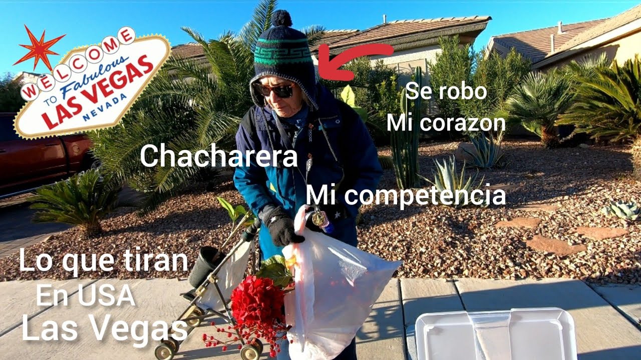 Lo que tiran en USA Las Vegas #213 muchas chacharas en Las calles