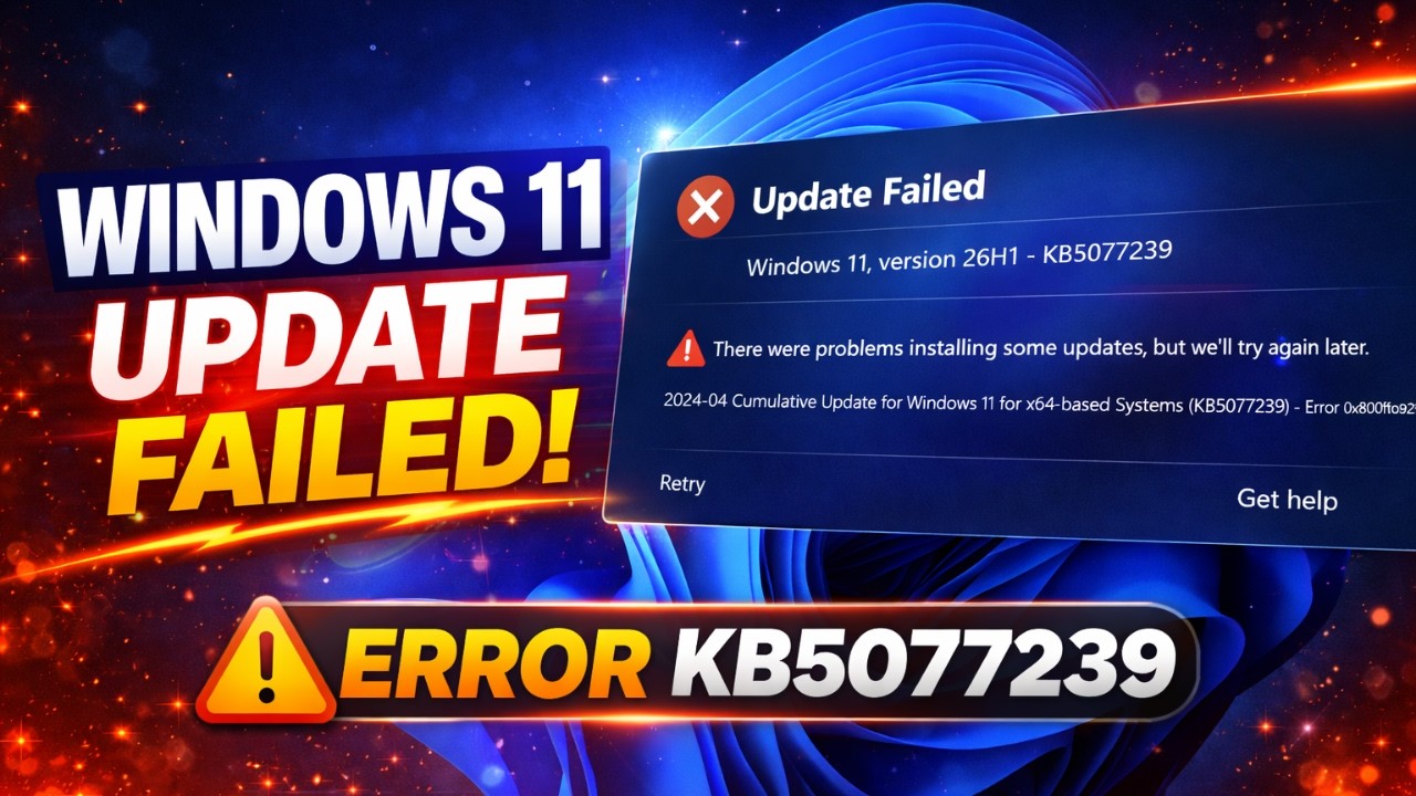 Исправлена ​​ошибка установки обновления KB5077239 для Windows 11 версии 26H1.