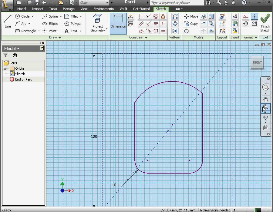 AutoDesk Inventor Video Tutorial - What is construction geometry? by video-tutorials.net
