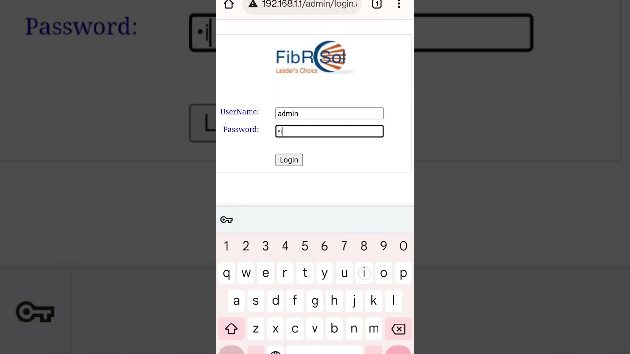 Fibersol Ont Router Login Id and Password
